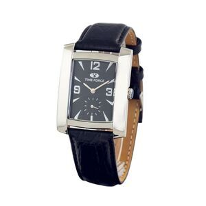 Time Force Analog Rectangular Wristwatch Unisex Black Unisex Watches